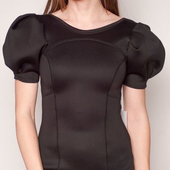 Amanda Uprichard x Nuuly Black Scuba Dress XS #237 - Picture 2 of 6